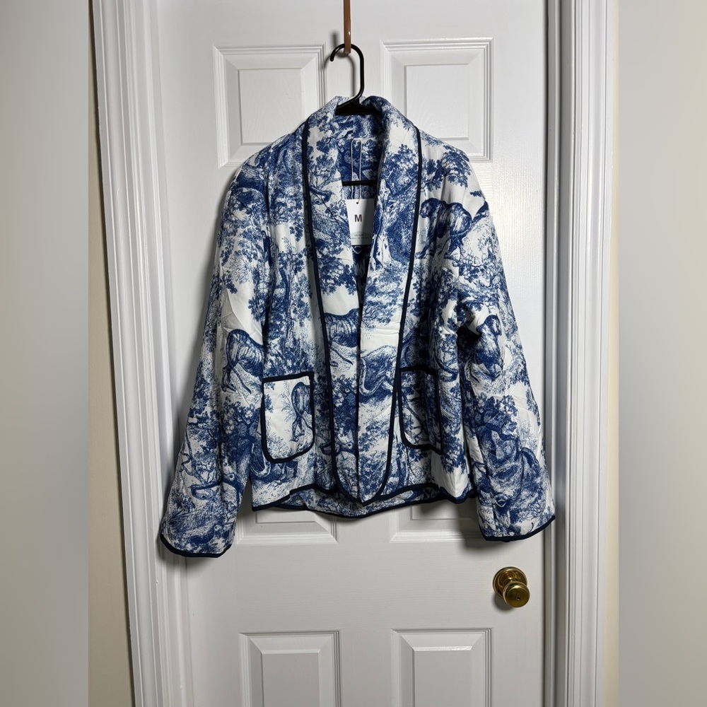 Blue and White Women's Jacket
